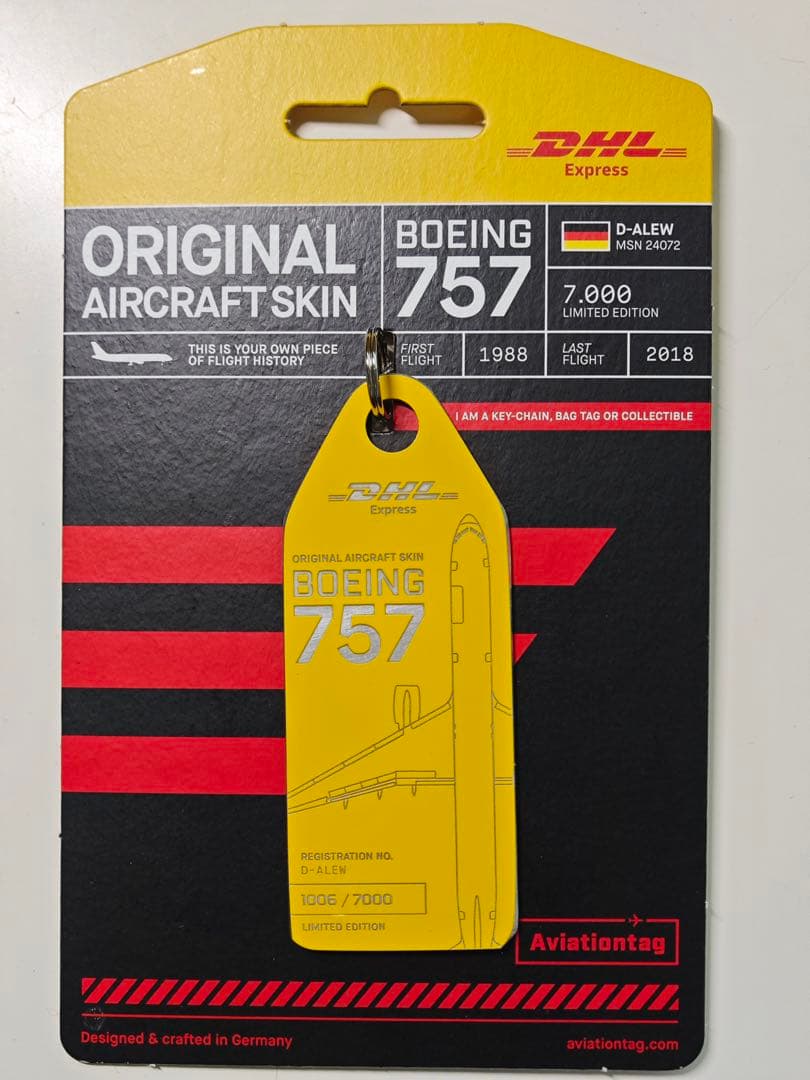 DHL Aviationtag B757 1006誕生日番号 Aviationtag x DHL Express: Die Reise der Boeing 757-200F D-ALEW