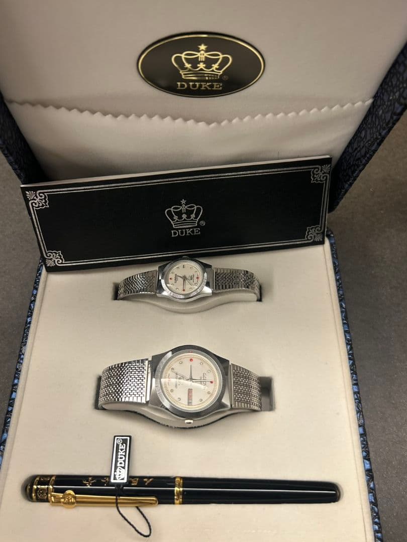 DUKE 　１４K　万年筆　CROWN　時計セット　金　ゴールド