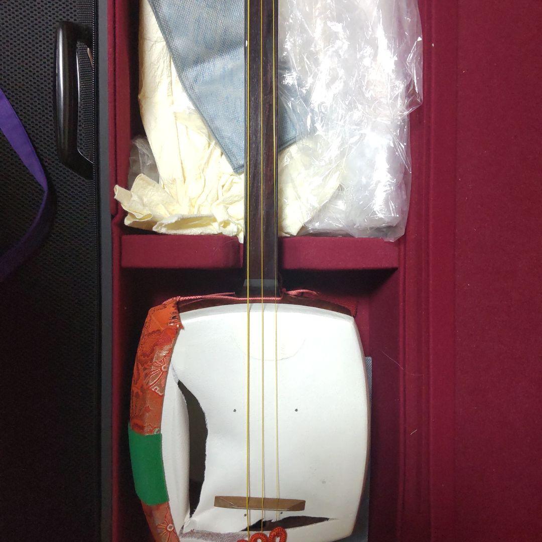 三味線本体 茶色 ケース付き