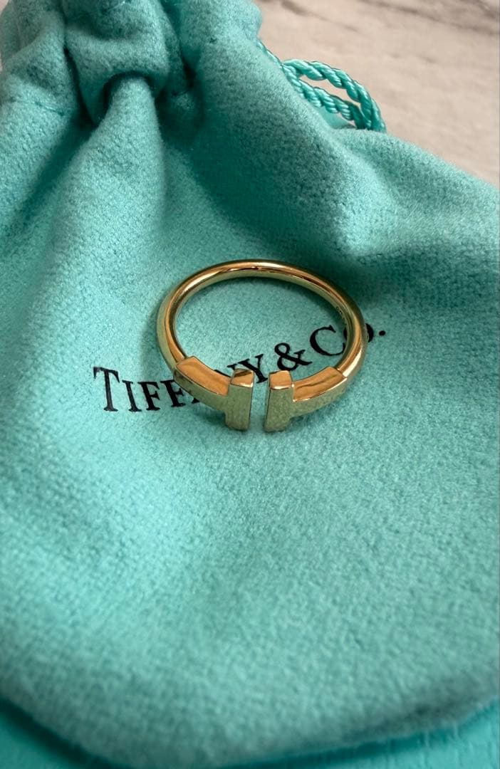 Tiffany T ワイヤーリング　ローズゴールド　K18 9号