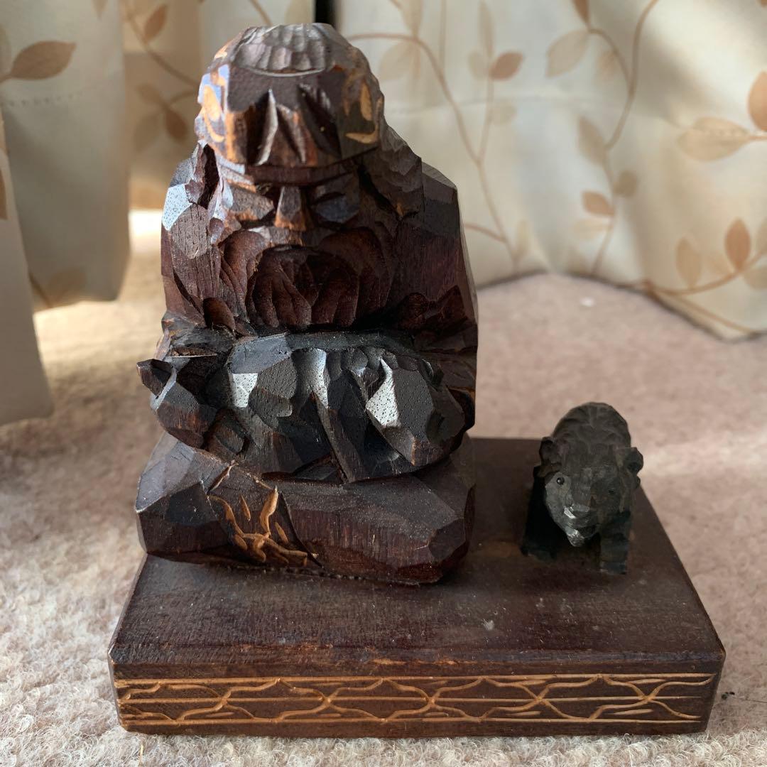 アイヌ民族の木彫り　カワイイ Amazon.co.jp: アイヌ民族無垢木木製木彫り彫刻オブジェ壁掛け置物伝統