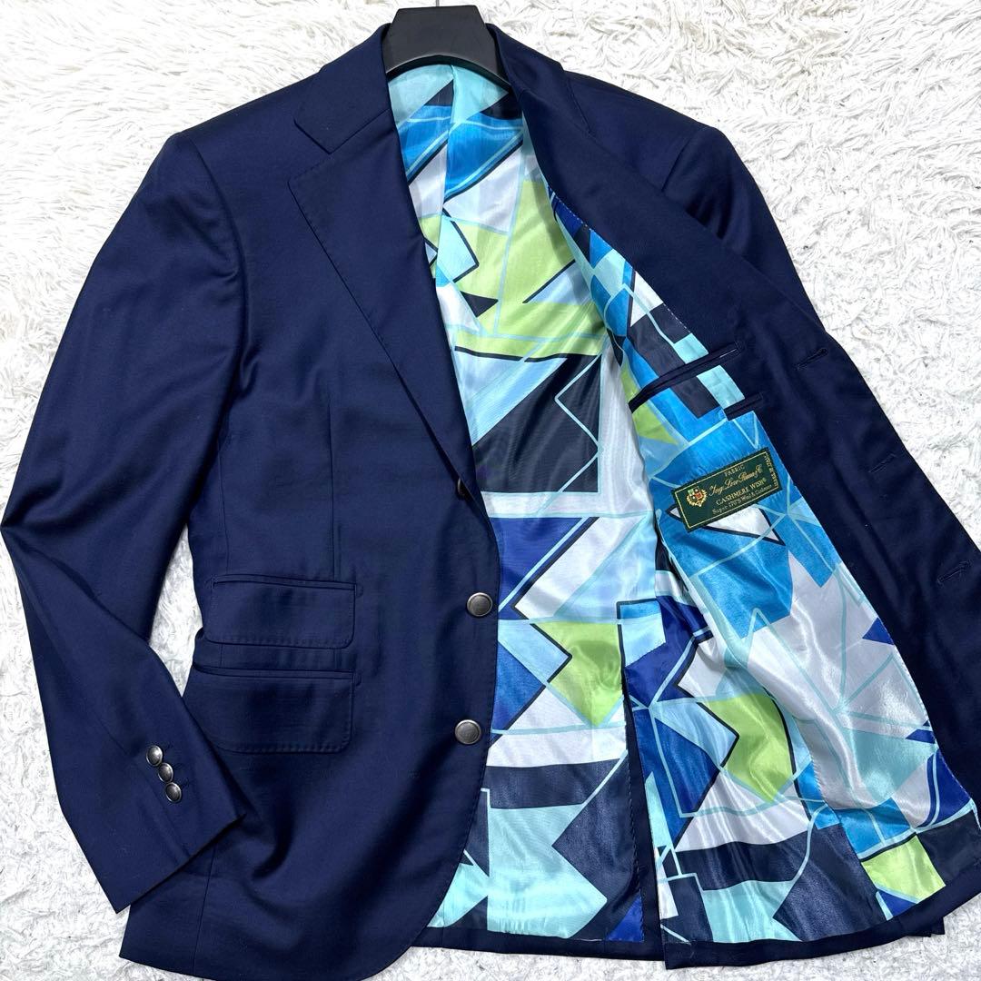 極美品　ロロピアーナ　テーラードジャケット　カシミヤ混　SUPER170's 紺 楽天市場】【7%OFFクーポン利用で32,736円】ジャケット ロロピアーナ