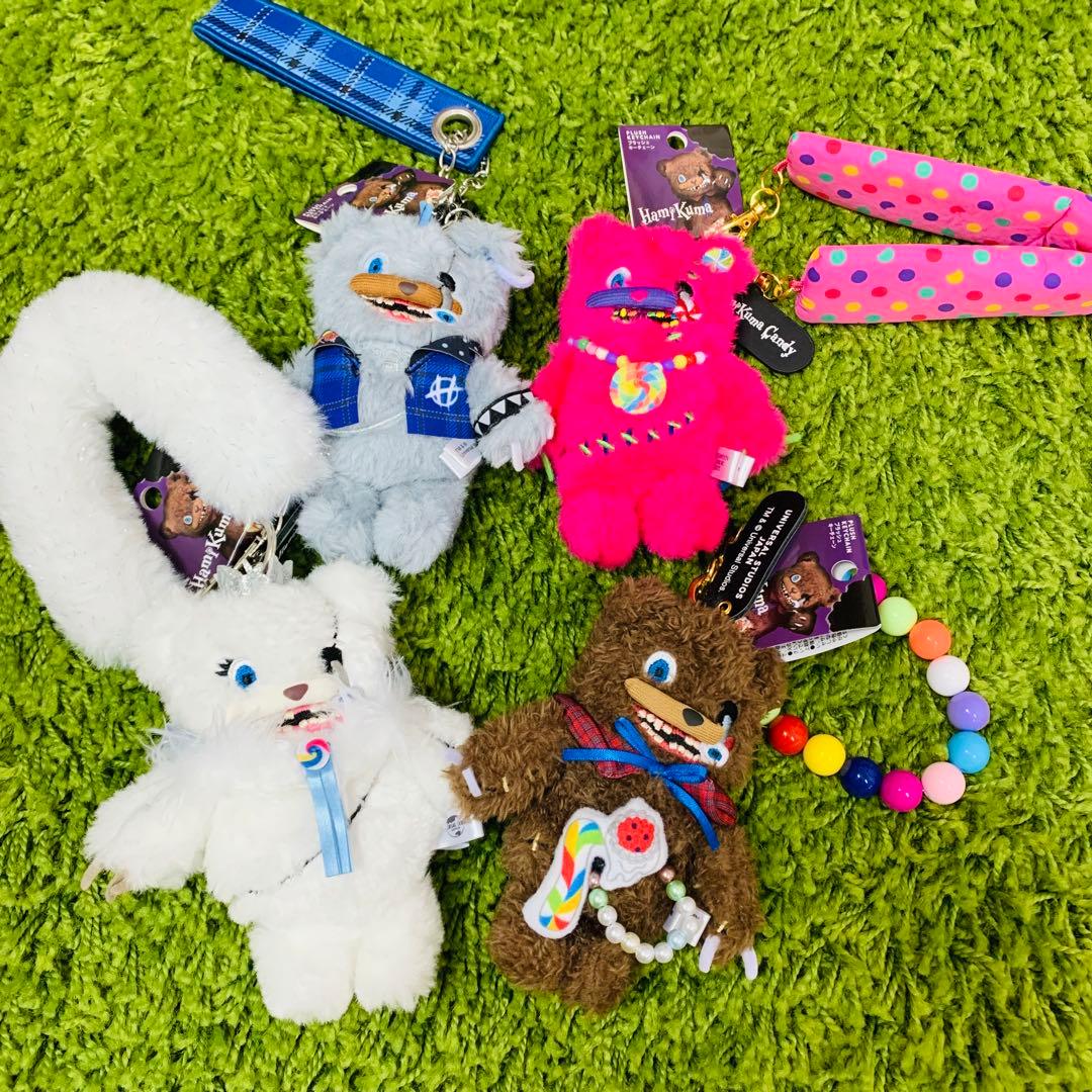 USJ ハミクマ　ストラップ付きマスコットキーチェーン　4点セット