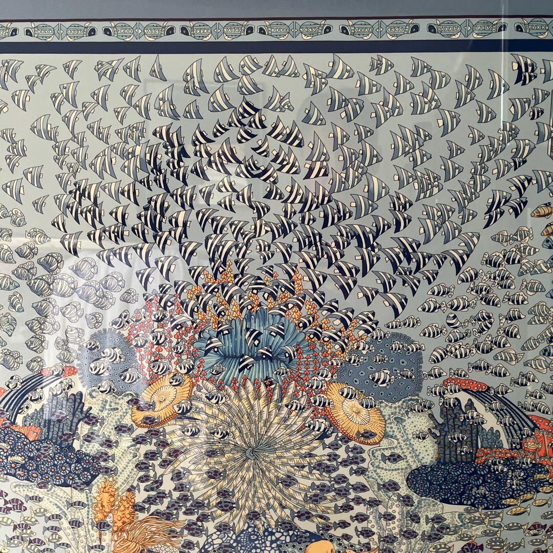 エルメス カレ90 スカーフ 額装品 大西洋の出会い デザイン アート作品