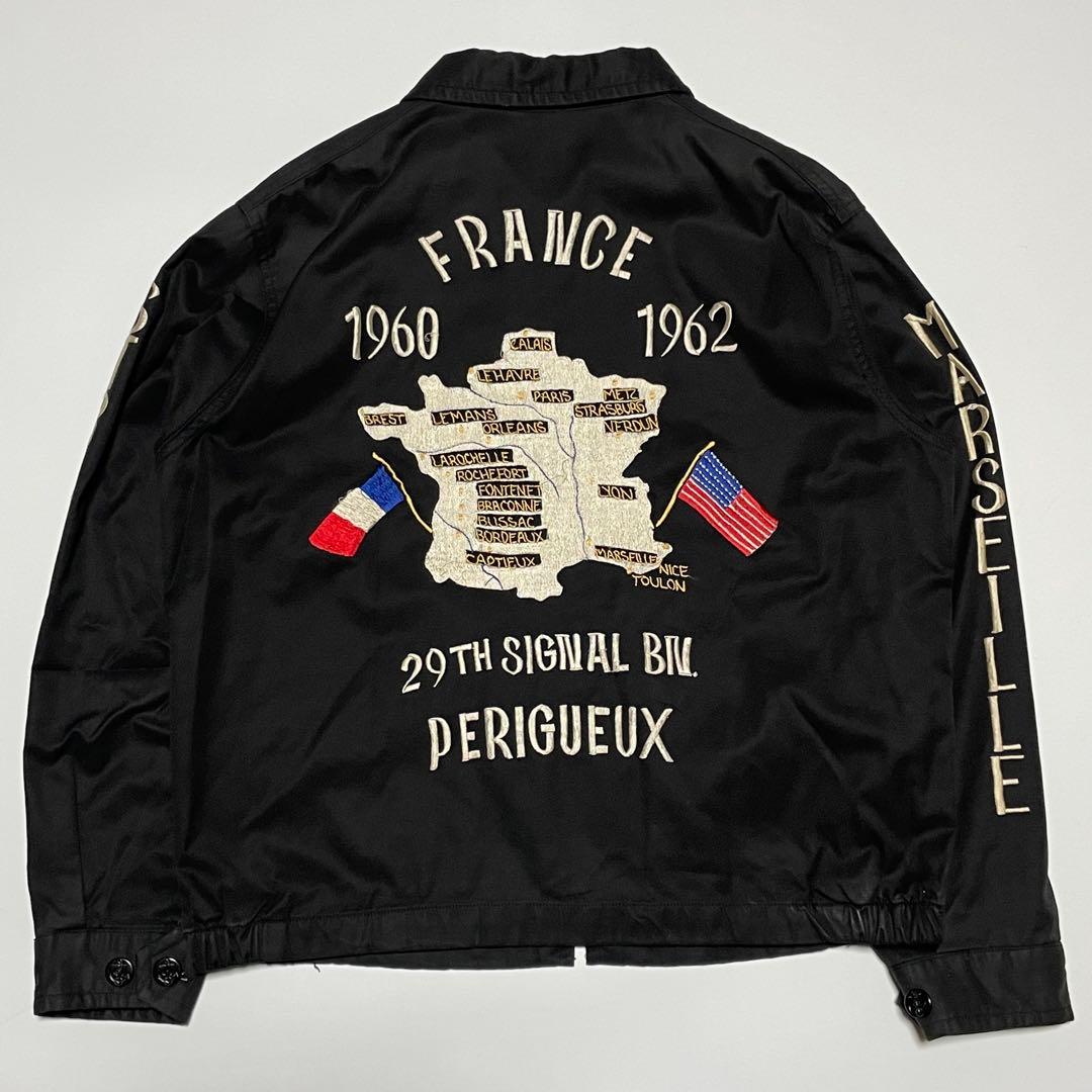 東洋　TOYO　スーベニアジャケット　ベトジャン　フランス　刺繍　黒ブラック　S