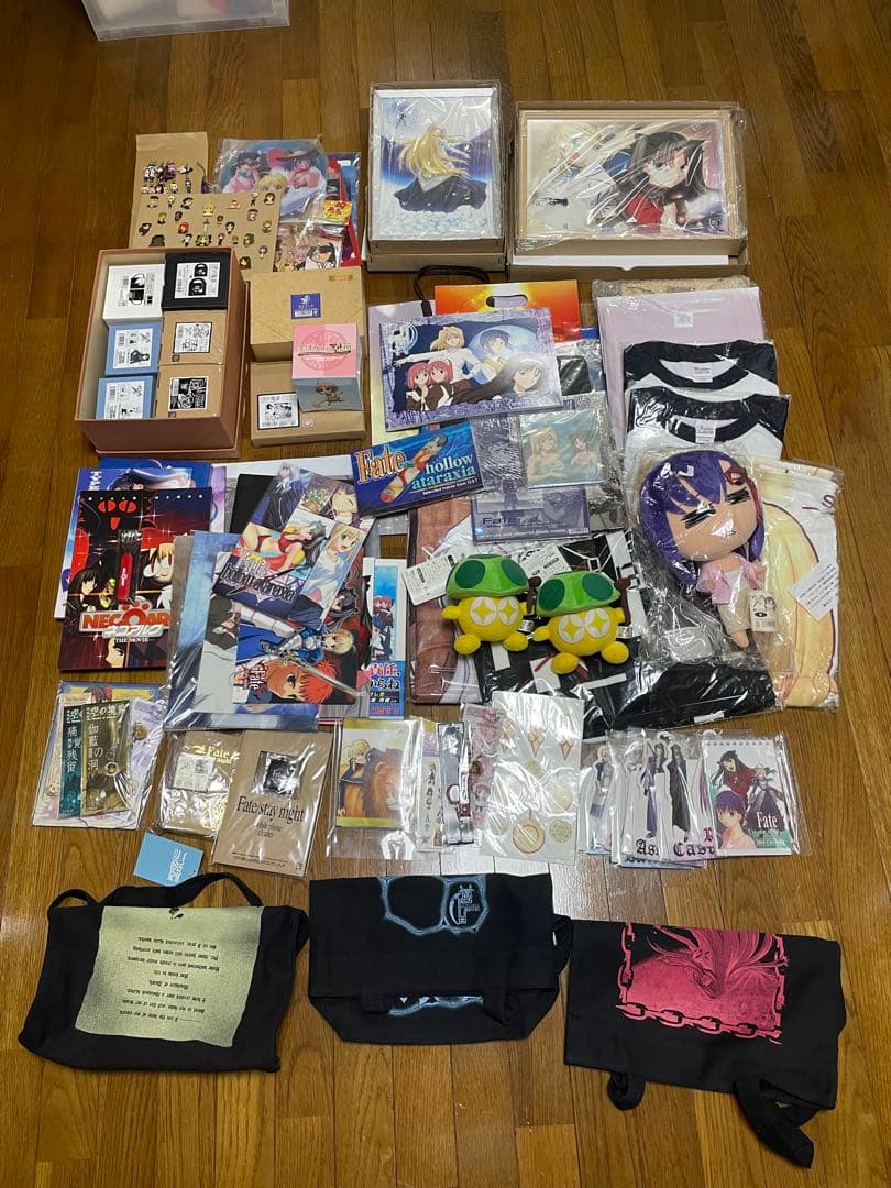 Fate・空の境界・月姫グッズセット Tシャツ・ポストカード・紙バッグ等