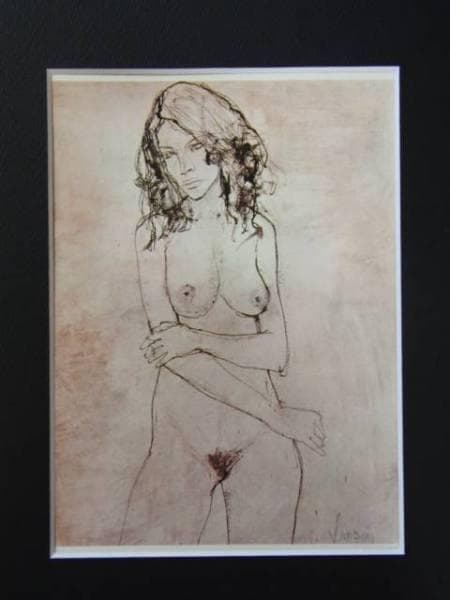 ジャン・ジャンセン、腕をくむ裸婦、希少画集画、新品額付