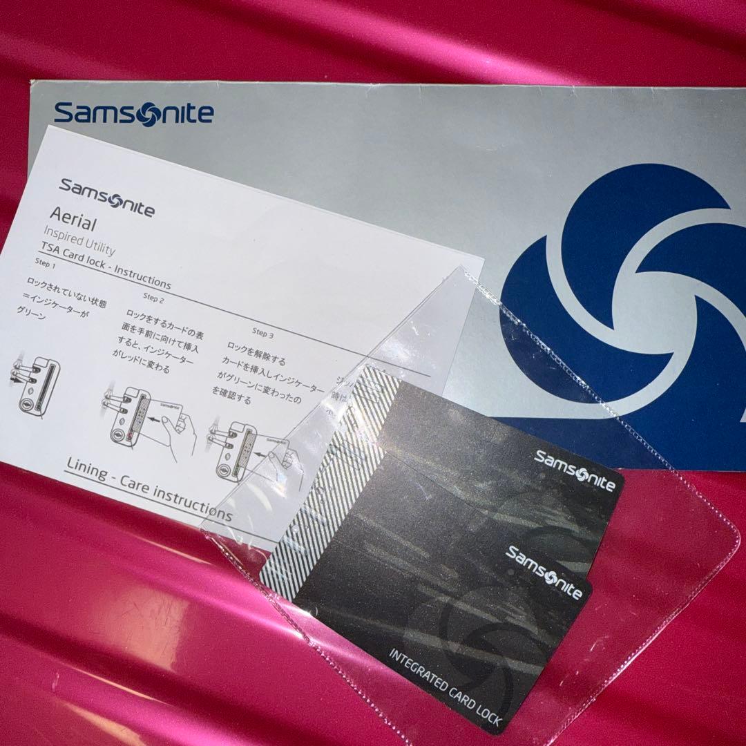 齋*子様 ピンク サムソナイトエアーリアル74ℓ Card key採用 - メルカリ
