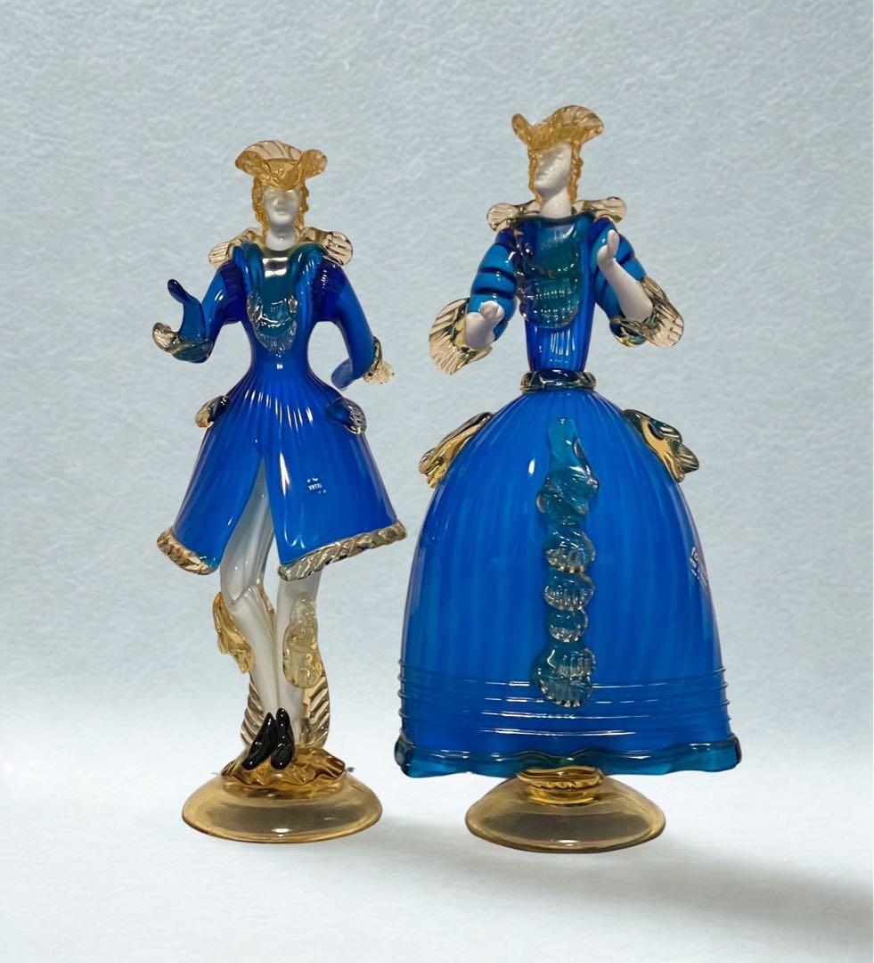 ベネチアンガラス人形Murano（ムラーノ）2体セット