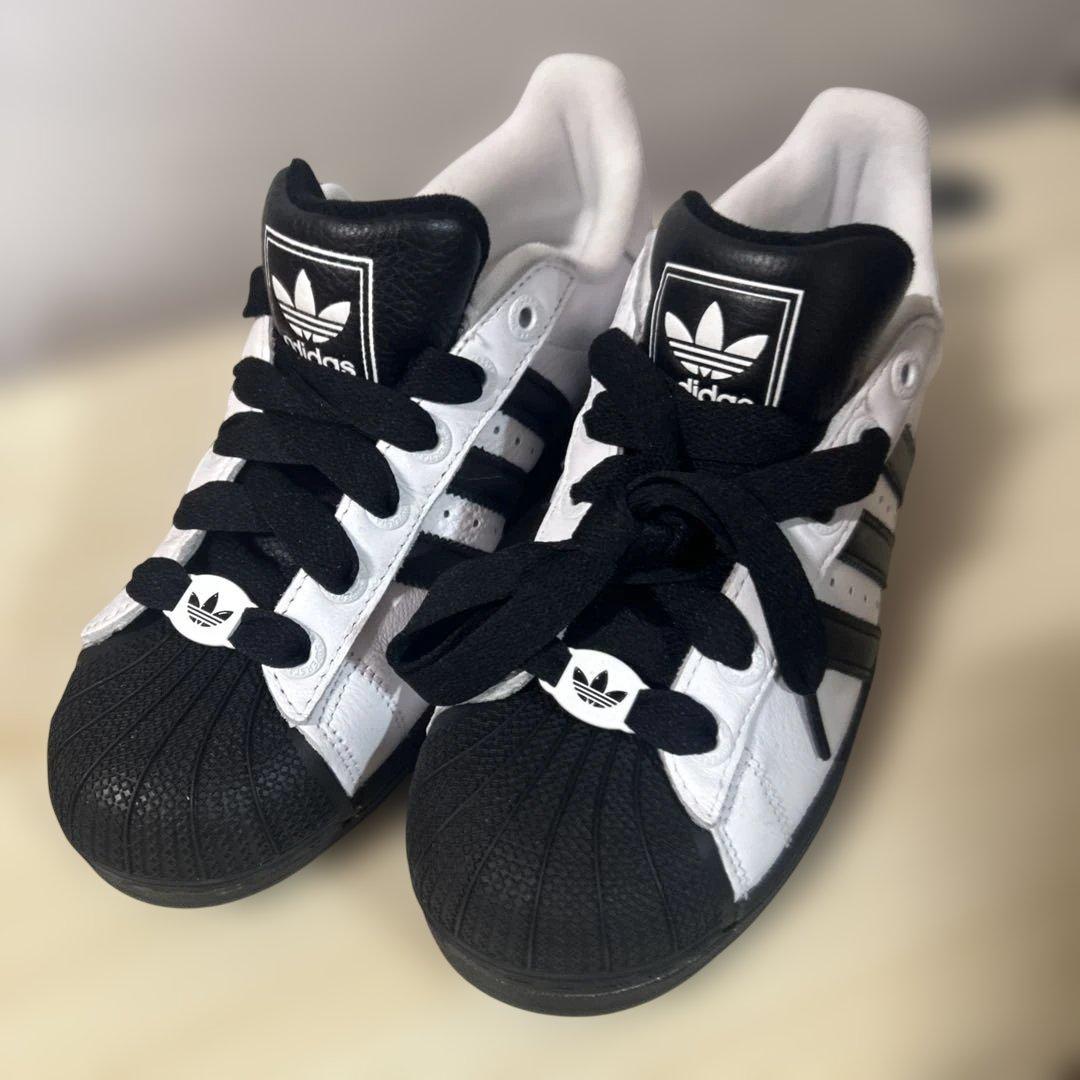 新品未使用 adidas アディダス スーパースターⅡ ホワイト×ブラック 白黒