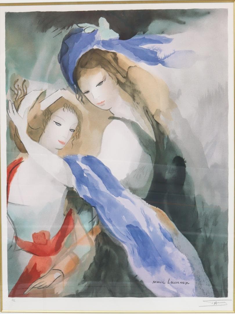 マリー・ローランサン リトグラフ 二人の友達