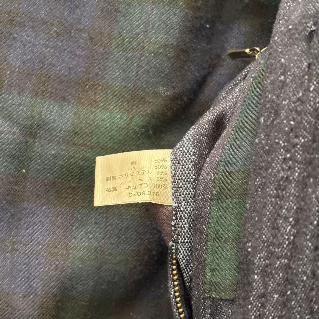 80's vintage デニム調短丈ブルゾン ウールシルク アメカジ シティー