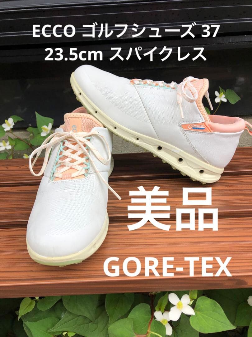 337番 美品ECCO ゴルフシューズ 37 23.5cm スパイクレス