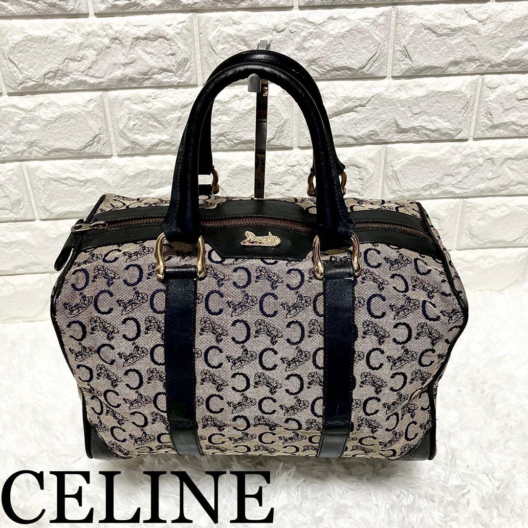 セリーヌ　ミニボストンバッグ ハンドバッグ　Cマカダム柄　CELINE