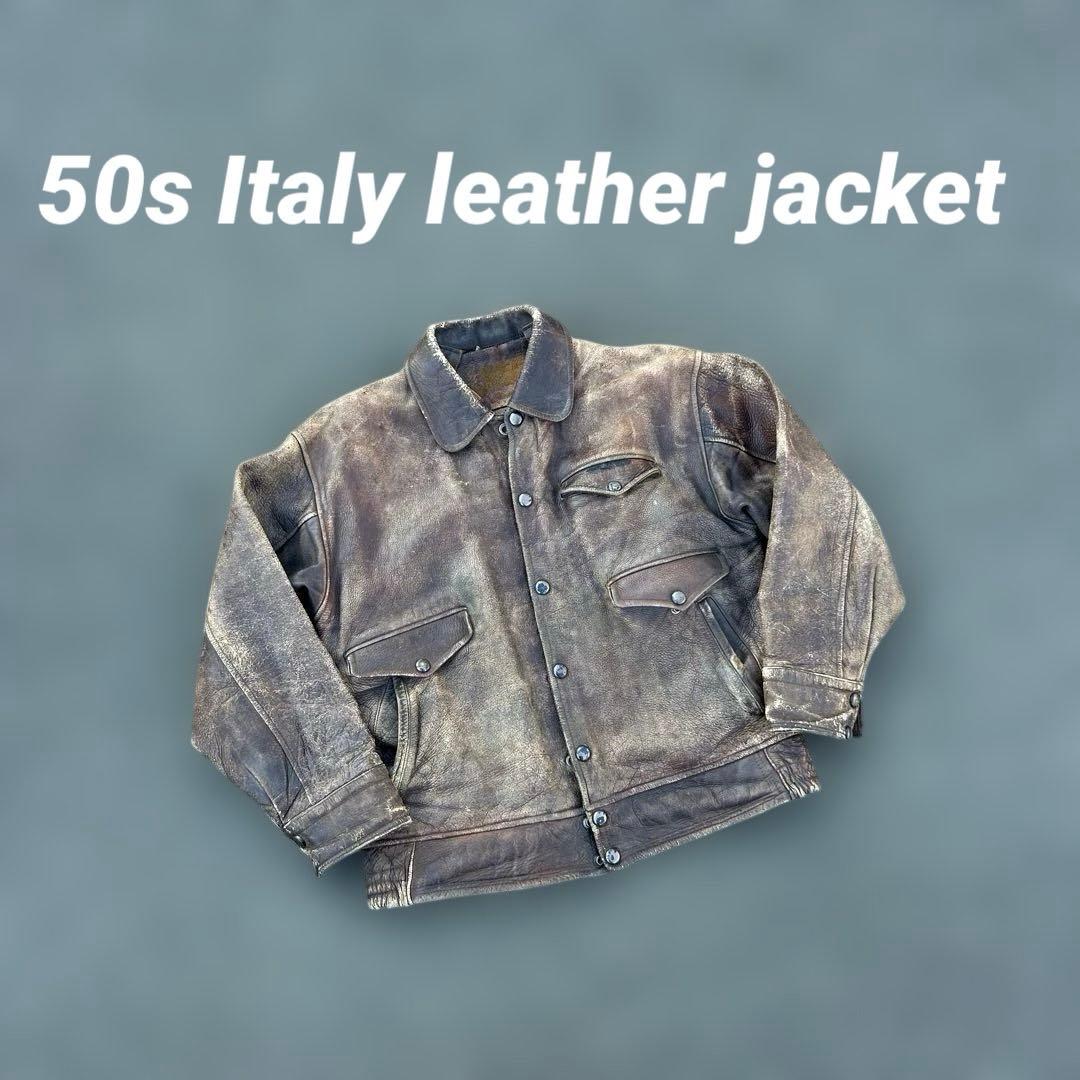 雰囲気抜群 A-2 type 50s イタリア製 leather jacket