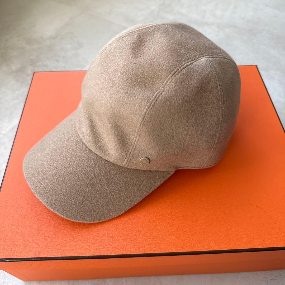 HERMES セリエ　キャップ　ベージュ カシミヤ58