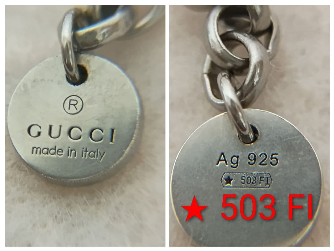 GUCCI あずきチェーン ブラック加工 50cm SILVER925 男女兼用 - メルカリ