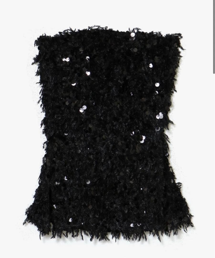 theredthread S fur sequins camisole 黒 THEREDTHREAD / ザレッドスレッド】S fur sequins camisole
