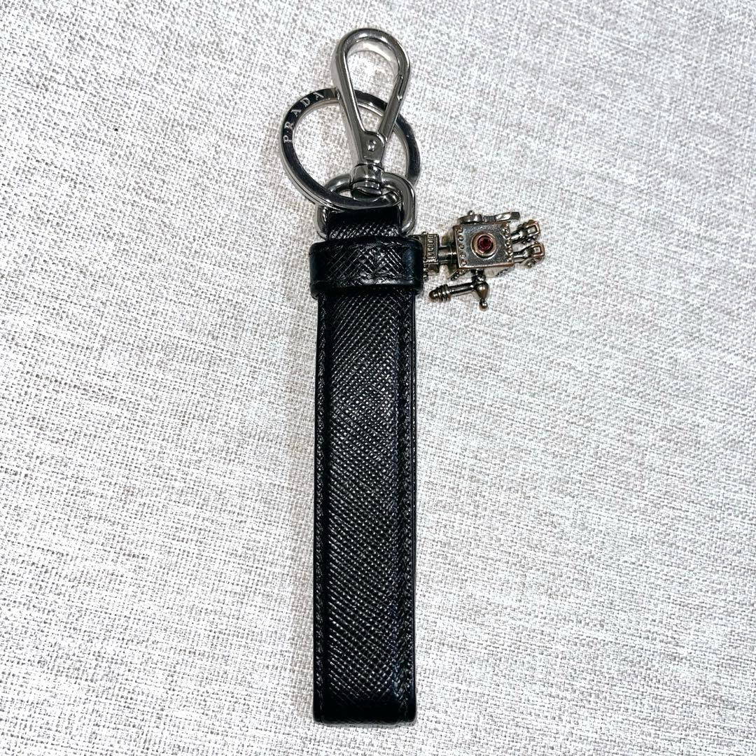 プラダ PRADA サフィアーノレザー ロボットチャームキーホルダー