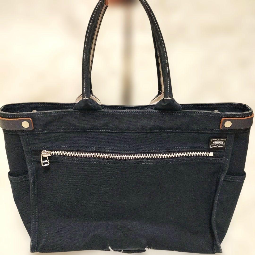 PORTER GIRL ネイキッド トートバッグ A4可 M ネイビー - メルカリ