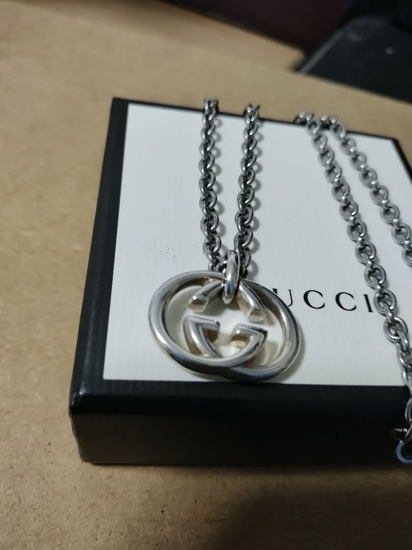 美品 GUCCI グッチ シルバー925インターロッキングネックレス 高級感あり GUCCI（グッチ） ネックレス ペンダント メンズ レディース シルバー