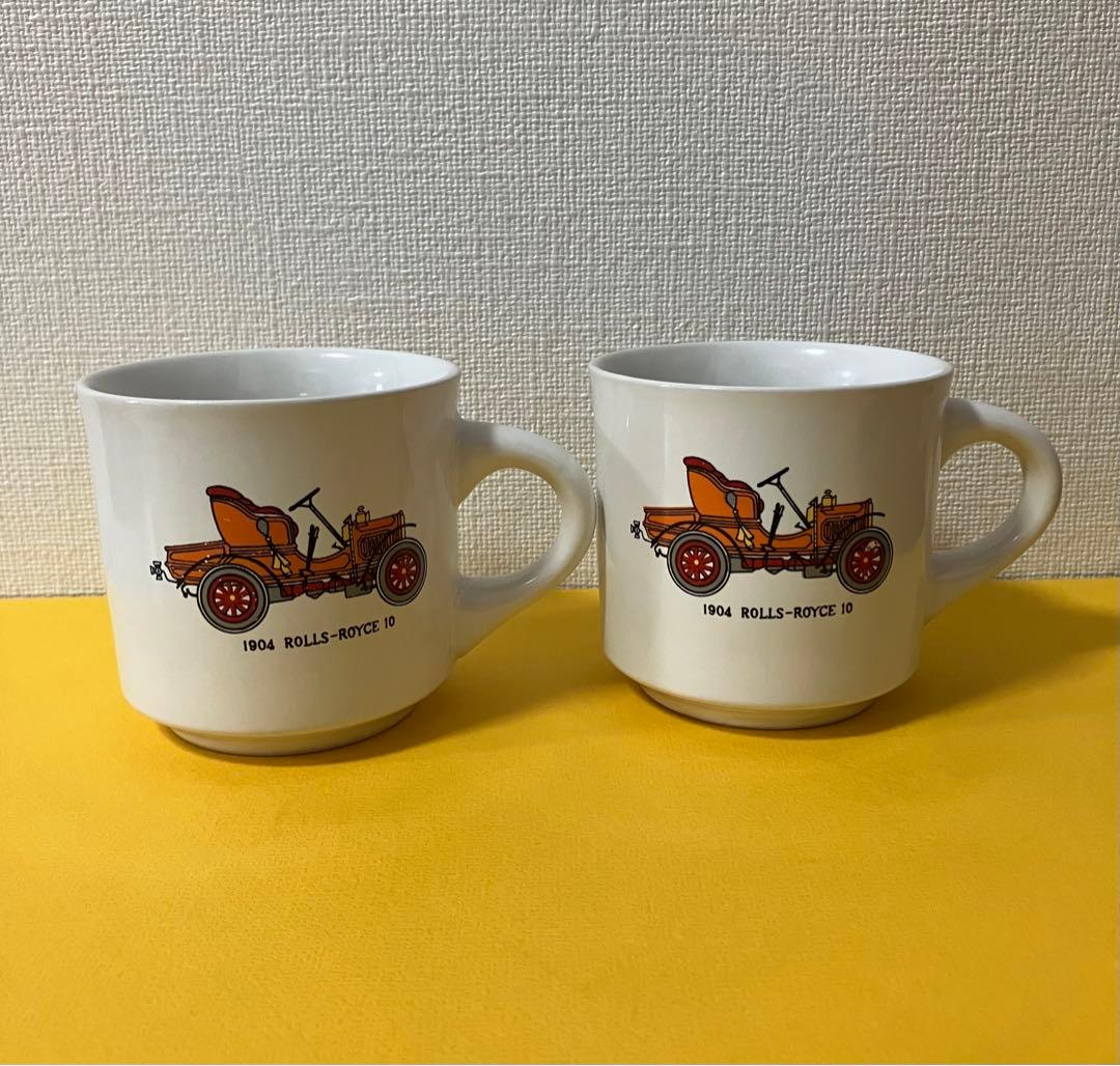 アメリカビンテージ PAPELマグカップ2個セット（1904ロールスロイス10