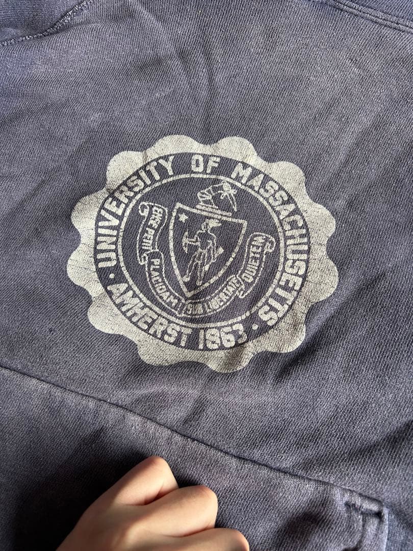 50s 60s ビンテージスウェットパーカー フェード ナス紺 ネイビー