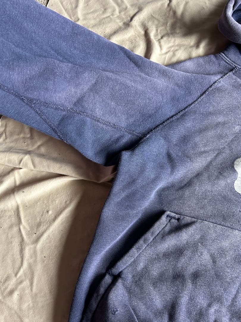 50s 60s ビンテージスウェットパーカー フェード ナス紺 ネイビー