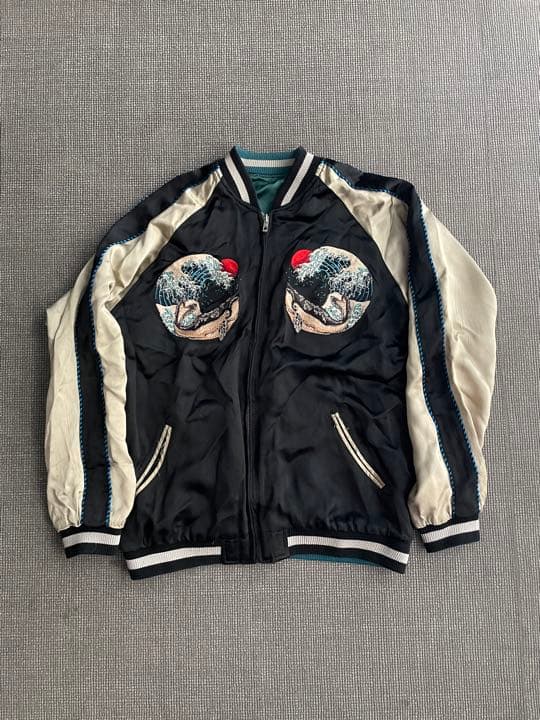 花旅楽団　スカジャン　鯨　日の丸　富士 花旅楽団 花旅団 スカジャン 鯨 日の丸 富士 スカジャン 鯨 日の丸