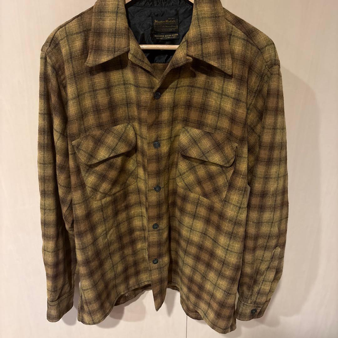 40s〜50s Sears The Men’s Store ウールシャツ黒金タグ