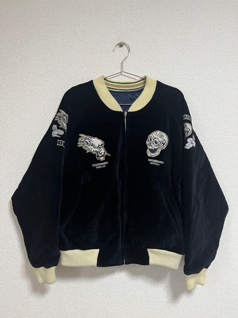 あ*様 総刺繍　歌舞伎　リバーシブル　スカジャン　サイズM