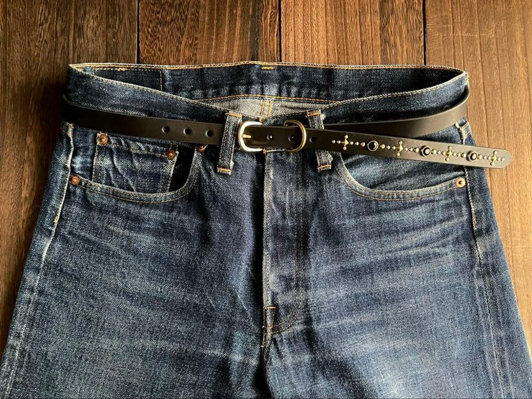 ナローロングベルト 真鍮 牛ヌメ exca HTC CALEE