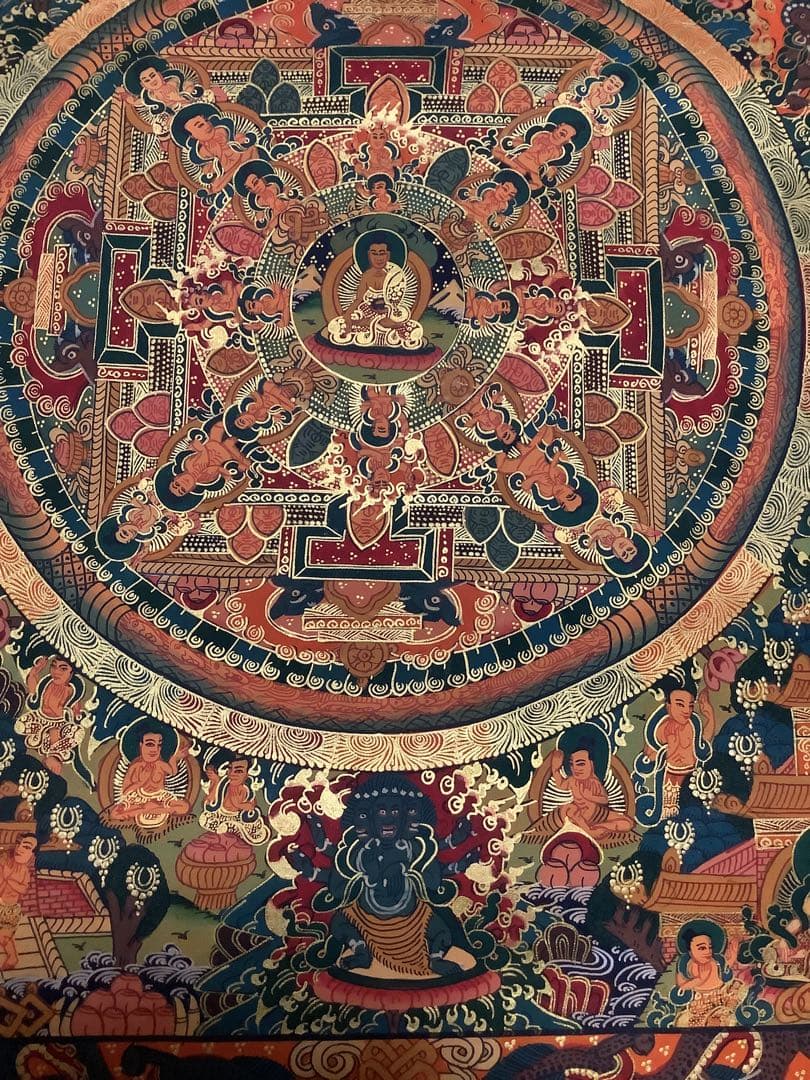 《 チベット密教　新品　1点物 》 手描き　曼荼羅　仏陀　釈迦　仏教　仏画　a5