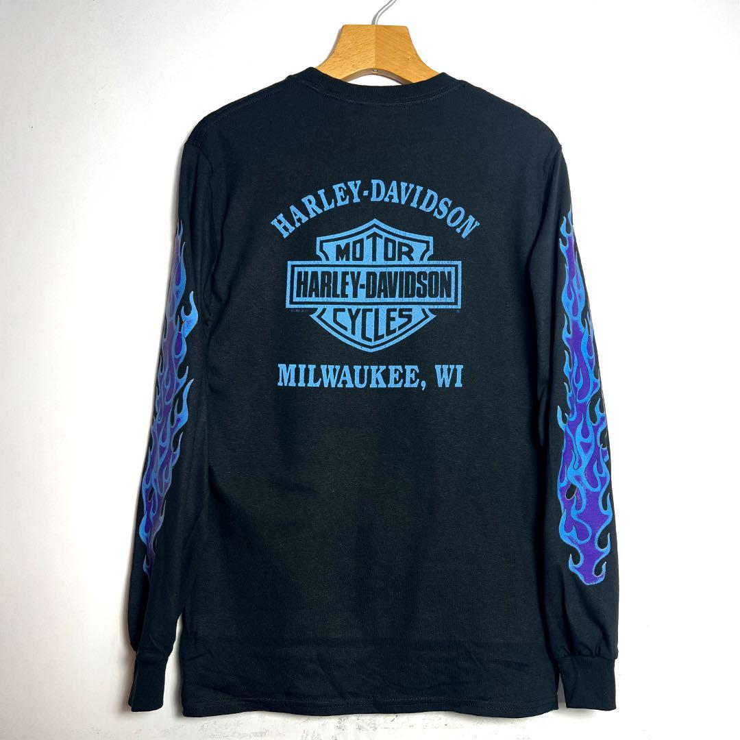 HARLEY DAVIDSON Chrome ロンT L ブルー フレイム - メルカリ