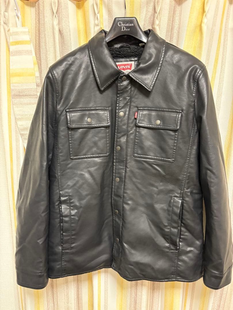 Levi's ブラックレザージャケット　裏ボア