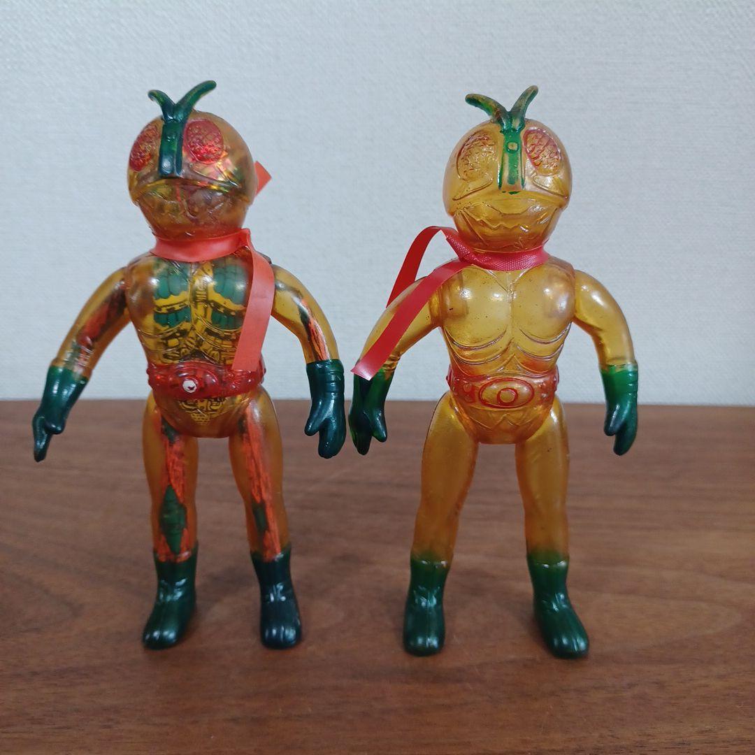 当時物　ポピー製スケルトン「仮面ライダー 」希少ソフビフィギュア　2点セット