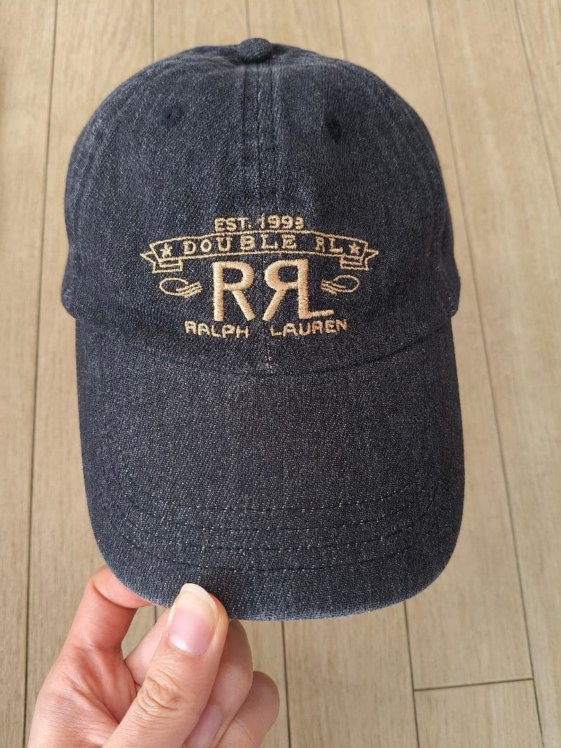 ダブルアールエル RRL キャップ 帽子 デニム ブラック ラルフローレン 黒