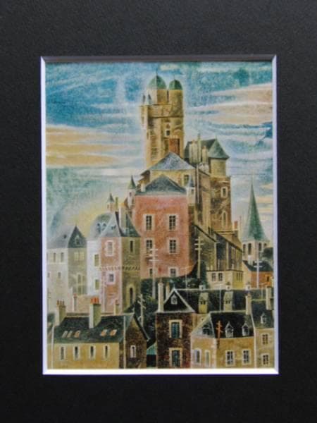 岡鹿之助、【群落】、希少な大判額装用画集より、美品、日本人画家、新品額装付