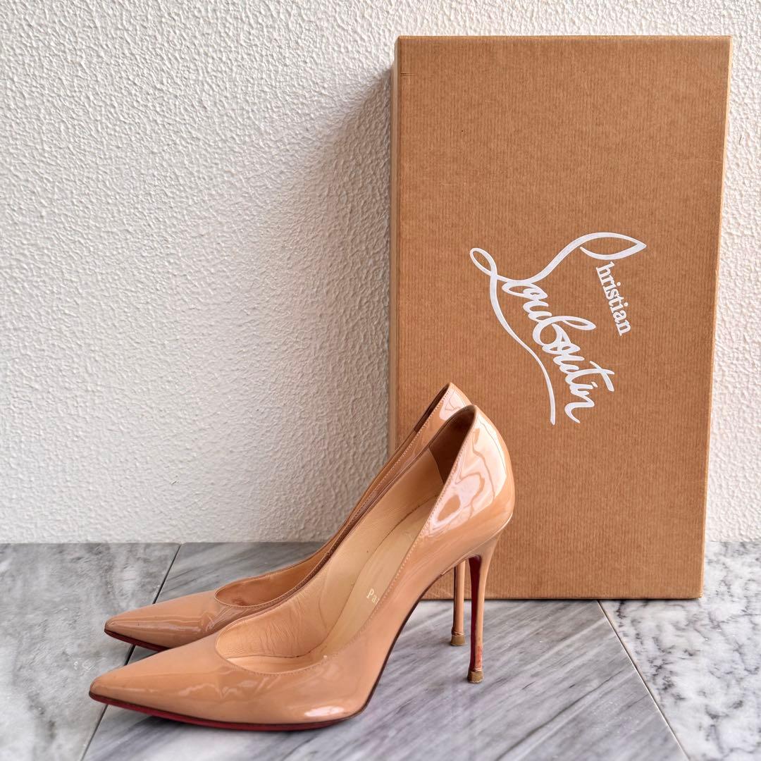 クリスチャンルブタン ハイヒールパンプス ベージュ ヌードカラー38.5
