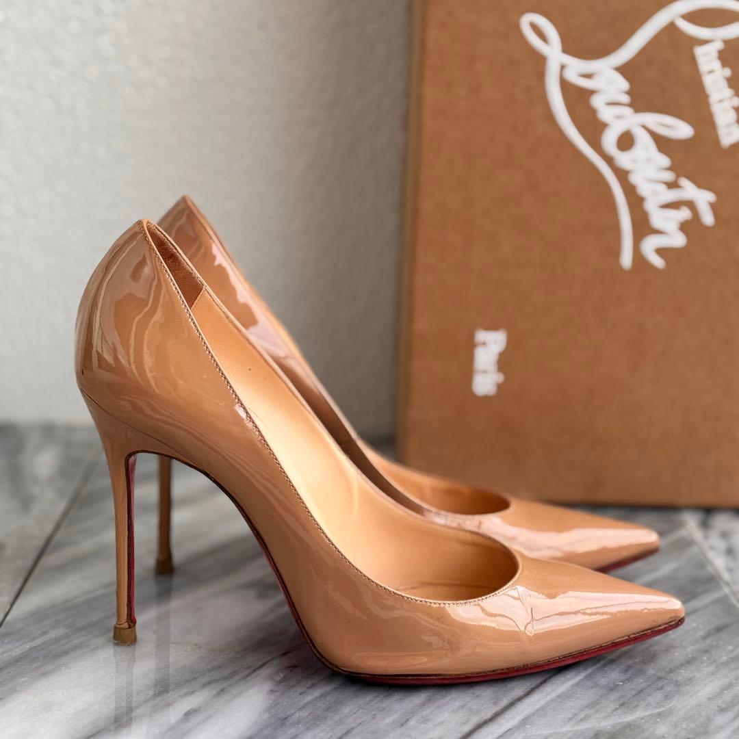 クリスチャンルブタン ハイヒールパンプス ベージュ ヌードカラー38.5