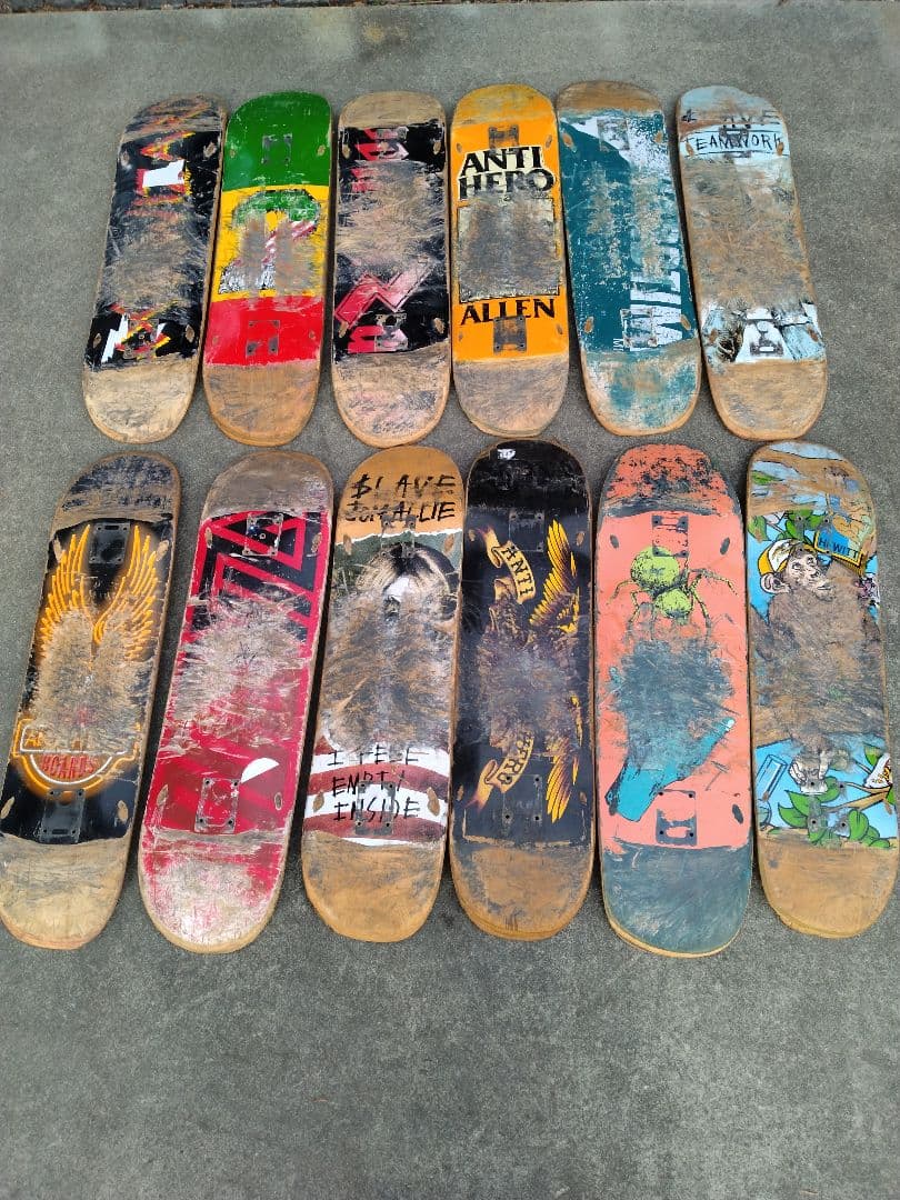 スケートボードデッキ 廃デッキ　12枚
