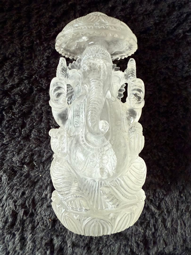 クリスタル ガネーシャ像 約14cm