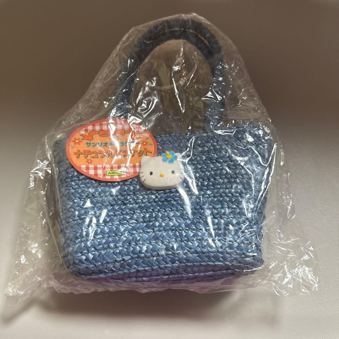 ハローキティ かごバッグ ナチュラルバスケット 平成レトロ