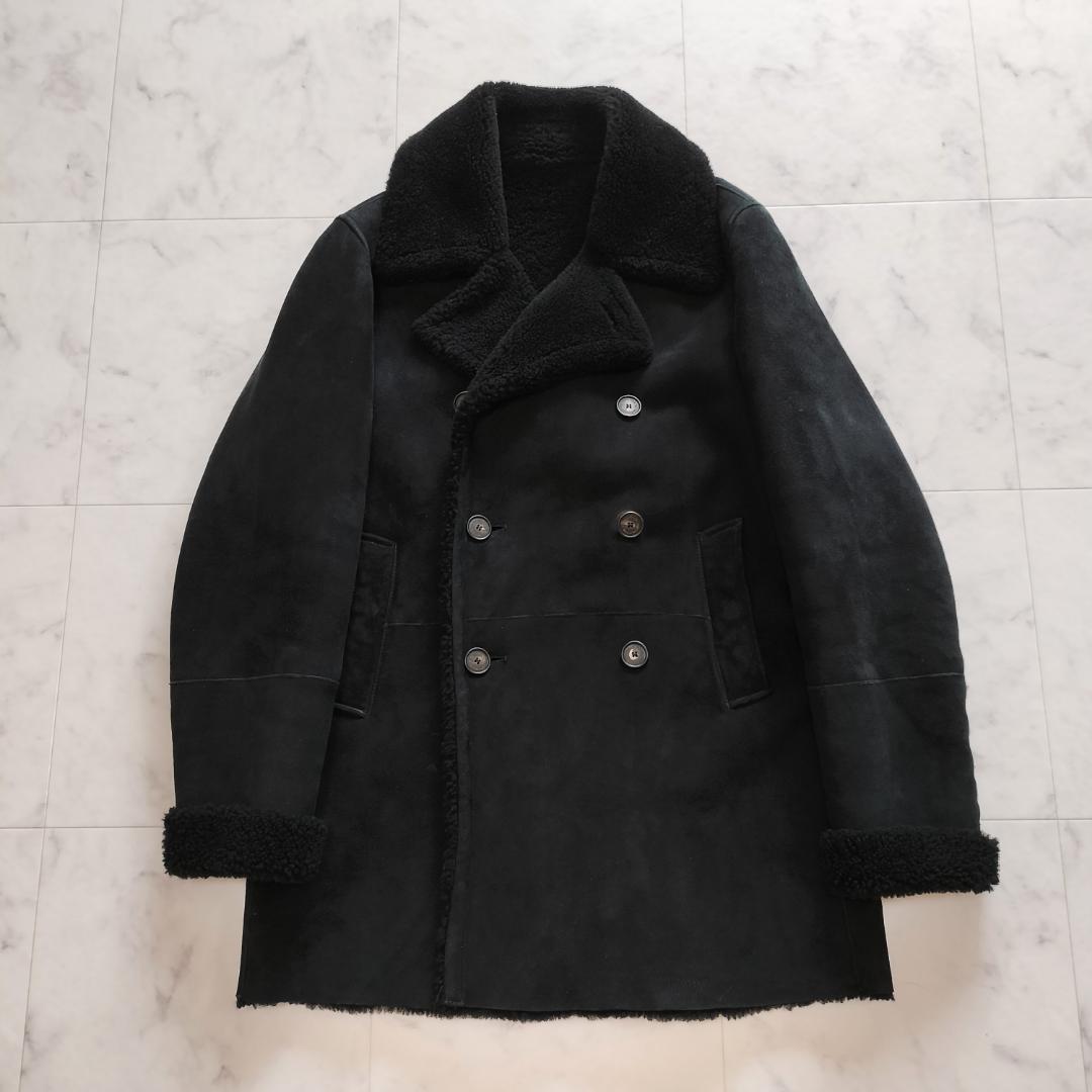 タリアトーレ ムートン Pコート 48 M ブラック スエードレザージャケット