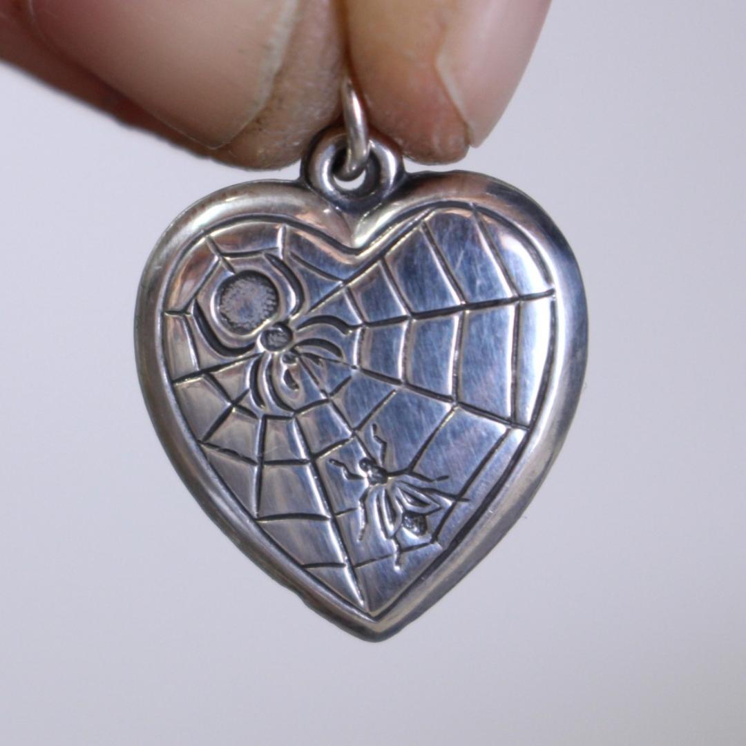 40s スウィートハートジュエリー WW2 シルバー チャーム スパイダー