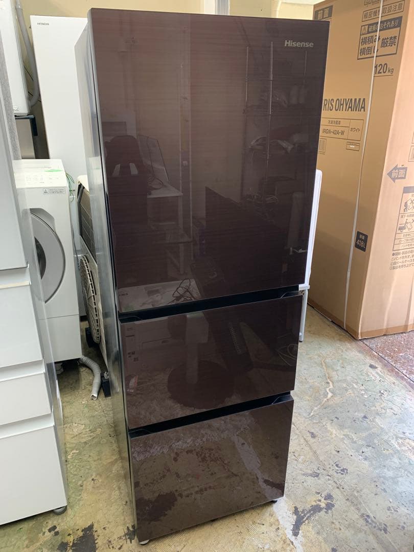 kj240 ハイセンス 冷蔵庫　HR-G280HBR 2024年製　動作品 冷凍冷蔵庫 ブラウン HR-G280HBR ［幅55cm /283L /3ドア /右開きタイプ
