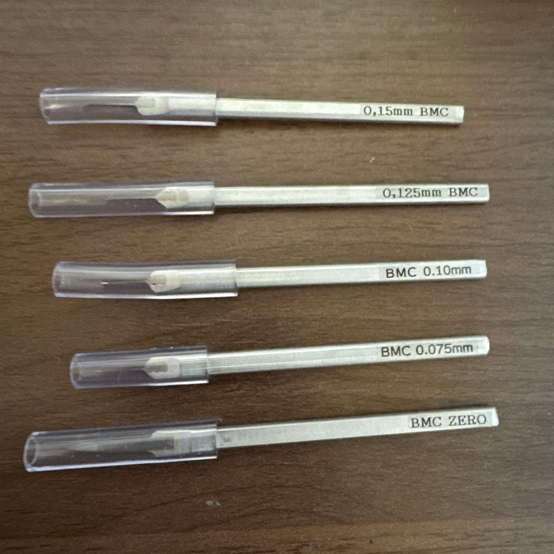 スジボリ堂BMCタガネ 5本セット 0.1mm 0.125mm 0.15mm他
