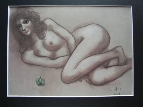 古沢岩美、ぶどう、希少大判画集画、新品額装付、状態良好