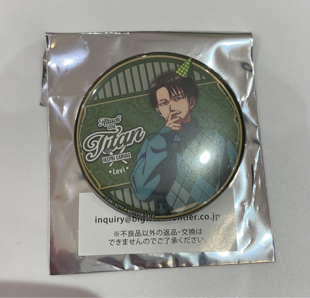 進撃の巨人　サンシャイン　IKEPRI CANVAS カフェ　リヴァイ　缶バッジ