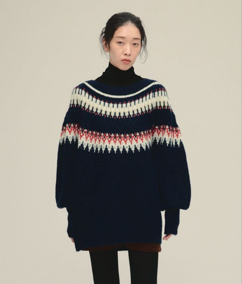 JEANASIS 【eL】3G Fair Isle Pullover ニット